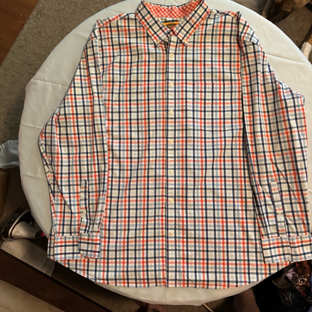 The Foundry Supply Co. Men's Plaid Button Down Shirt - Blue, Red, White